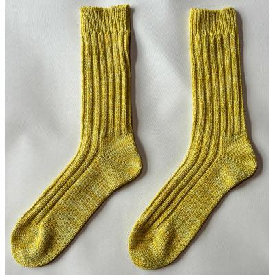 ふるさと納税 桐生市 【ezu】someiro kutsushita　/イエロー◆高級◆コーマ糸◆湿調作用