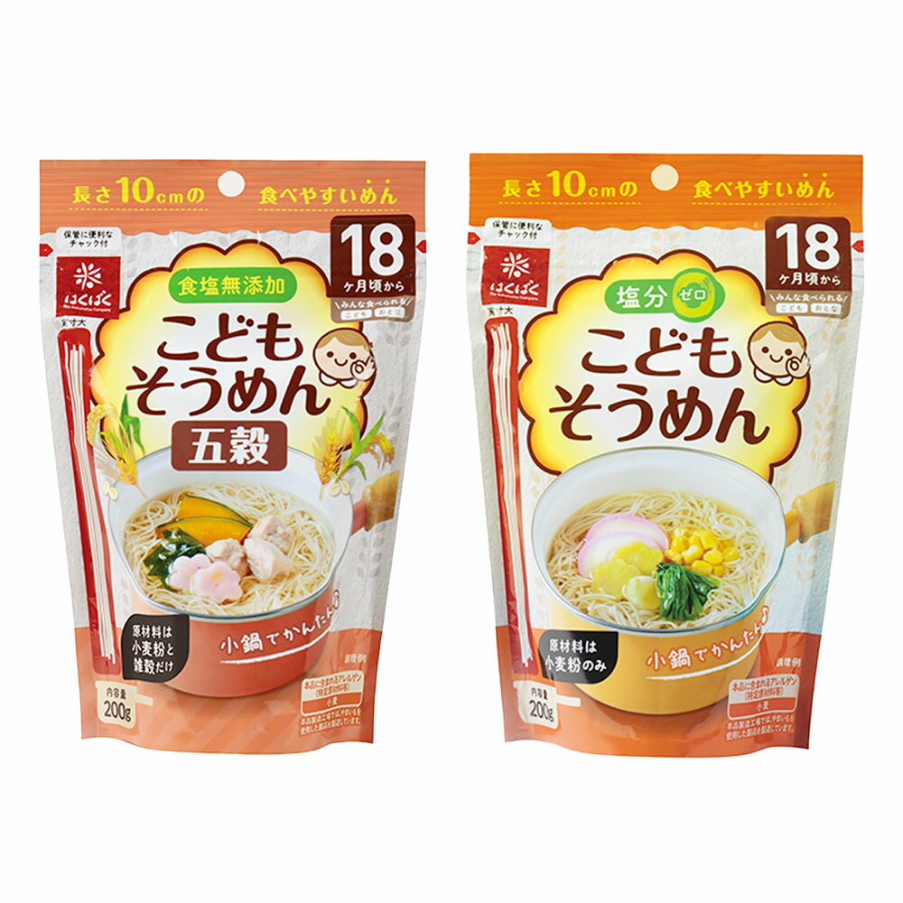 【ふるさと納税】＜選べる種類＞こどもそうめんスタンドパック チャック付き 通常 / 五穀 計2kg（200g×10袋） 素麵 ソーメン そうめん 麵類 乾麵 にゅうめん 炒め物 小麦粉 雑穀 惣菜 子供 お子さま 国産 山梨県 中央市 送料無料