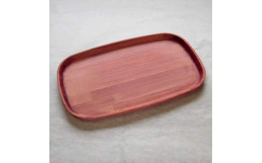 
            お盆　天然染料で染めた木製トレー　紫イモ染め　長型　４５ｃｍ
          