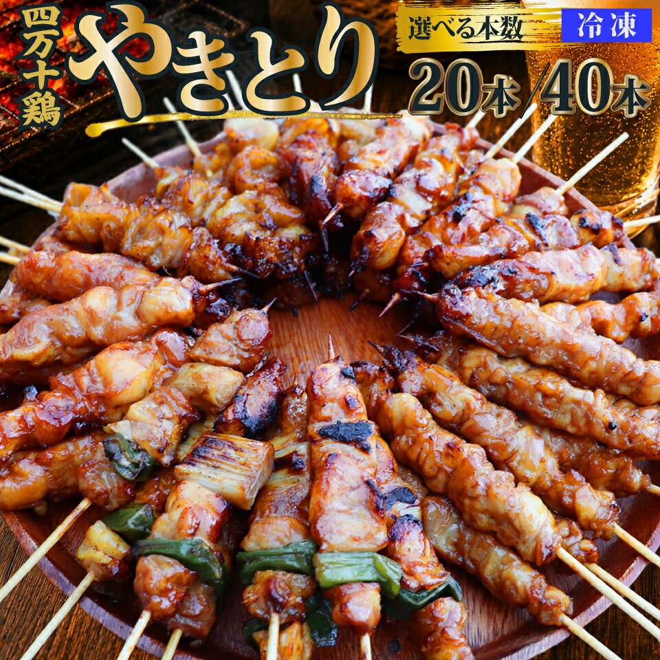 【ふるさと納税】 四万十鶏の炭火やきとり 国産鶏 焼き鳥 焼鳥串 5種（せせり もも にんにくま ねぎま かわ 各1本）5本1袋 20本 40本 銘柄鶏 盛り合わせ【冷凍】 タレ付 生のまま レンジでチン BBQ 時短 家飲み 日鶏 hidori