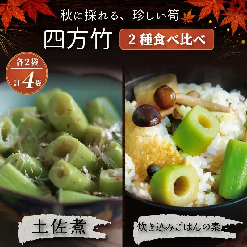 【期間限定】 国産 四方竹 2種食べ比べ 土佐煮 炊き込みごはんの素 計4袋 (2026年11月～発送) | シホウチク 筍 たけのこ 特産 珍味 希少 高知 南国市