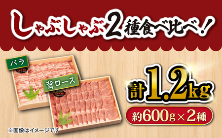 SPF豚 シャブシャブ 用2種 計1.2kg 訳あり ＜大西海ファーム＞CCY008 豚しゃぶ