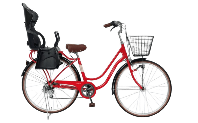 a.n.designworks/ STYLE KIX FAMILY276 チャイルドシート付 レッド【27型 自転車 完成品 組み立て不要 アウトドア サイクリング じてんしゃ 通勤 通学 新生活】 099X370