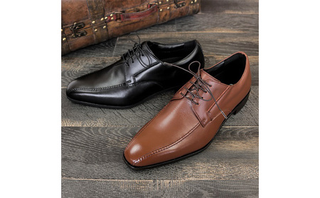 ガゼール 本革ラクチン軽量ビジネスシューズ 紐タイプ(スワール） 紳士靴 ブラック CB23 27.0cm