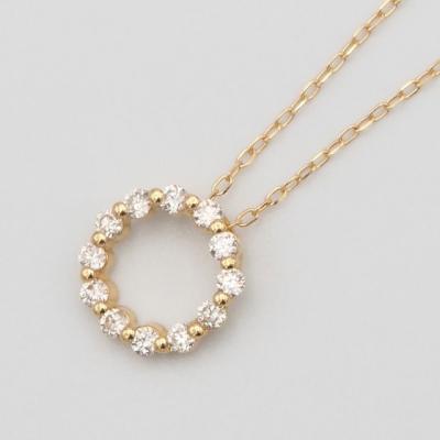 ふるさと納税 甲府市 K18　0.15ctダイヤモンド　サークルペンダントネックレス　FHH-019915 |  | 01