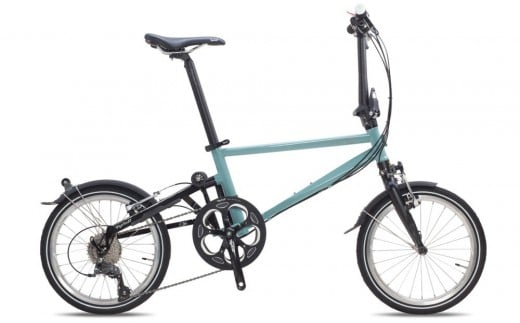 【Tyrell(タイレル)】IVE ヘイジーブルー&ピアノブラック【自転車 折りたたみ式 ミニベロ スポーツ ロードバイク スポーツサイクル 通勤 通学 サイクリング 変速付き 香川県 さぬき市】