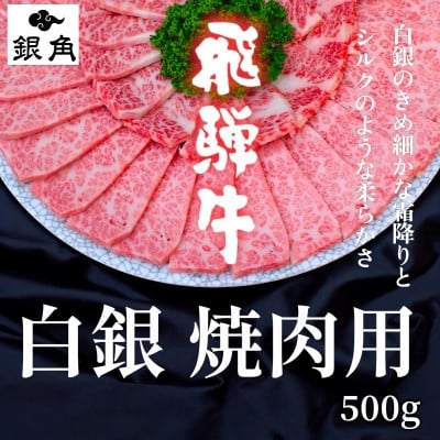 
                  ＜毎月定期便＞＜飛騨牛＞白銀焼肉用500g全3回【4083288】
                