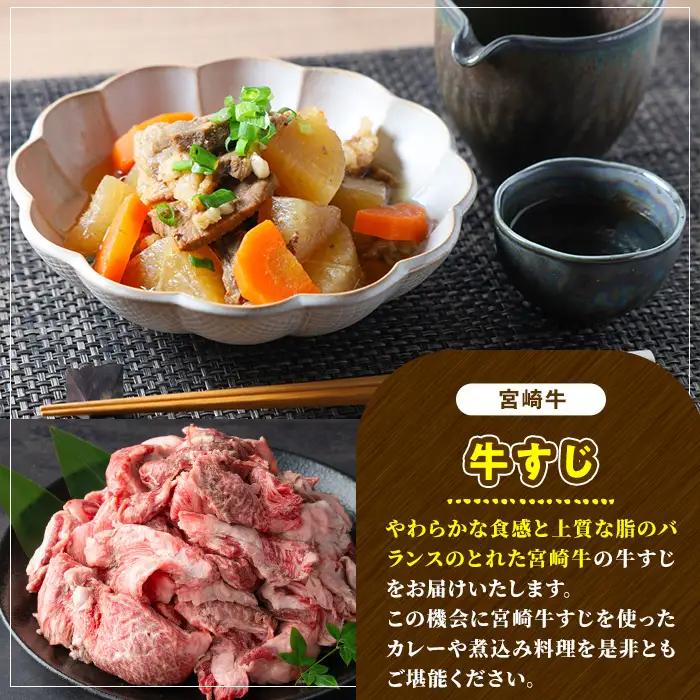 宮崎牛 牛すじ(計2kg・1kg×2P) 希少部位 BBQ 牛肉 肉 ブランド牛  冷凍 国産 精肉 お取り寄せ 黒毛和牛 宮崎県 【LJ017】【ローカルブランディング株式会社】