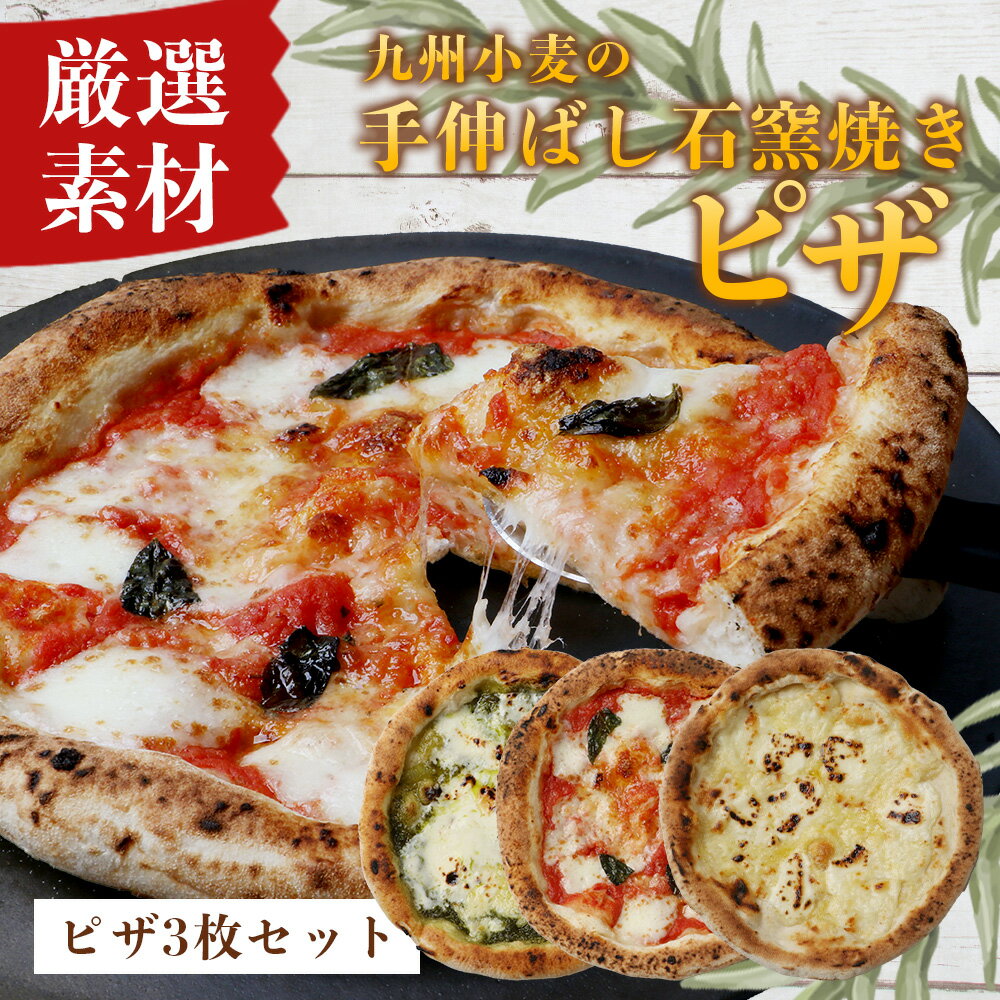 【ふるさと納税】【厳選素材】九州小麦の手伸ばし 石窯焼きピザ3枚 NP-005
