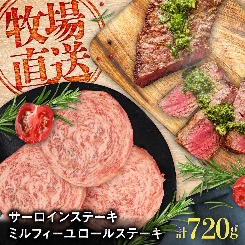 【ふるさと納税】【ロマ佐賀】ミルフィーユロールステーキ4個とサーロインステーキ400g / 国産和牛 牛肉 / 佐賀県 / 有限会社佐賀セントラル牧場 [41ASAA109]