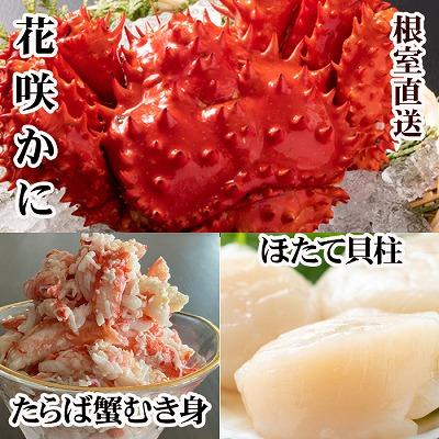 ふるさと納税 根室市 花咲カニ2尾・タラバむき身300g・ホタテ500g F-76005