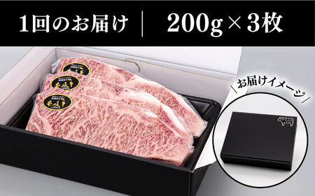 【全3回定期便】 A4ランク A5ランク 壱岐牛 サーロインステーキ 200g×3枚 《壱岐市》【壱岐市ふるさと商社】 [JAA017] 96000 96000円