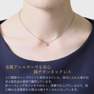 純チタンキュービックジルコニアの一粒石ペンダント ネックレス | アクセサリー ネックレス 新潟県 弥彦村