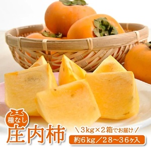 SB0940　酒田産 庄内柿　約6kg(28～36玉入)2L～3Lサイズ