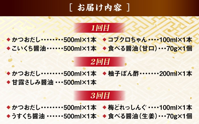 バラエティセット 調味料 だし かつおだし 醤油 しょうゆ こいくち みりん