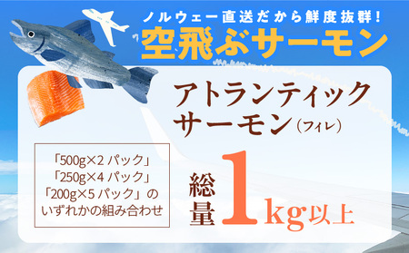 【特別寄附金額】アトランティックサーモン フィレ 総量 1kg以上 小分け 500g以上×2P【エコパック 訳あり サイズ不揃い 世界No.1サーモンメーカー 刺身 サーモン 海鮮丼 サラダ 総量 1