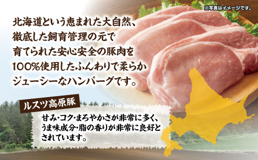 お肉屋さんの手作り北海道産豚ハンバーグルスツ高原豚入り！120g×12個【56000801】