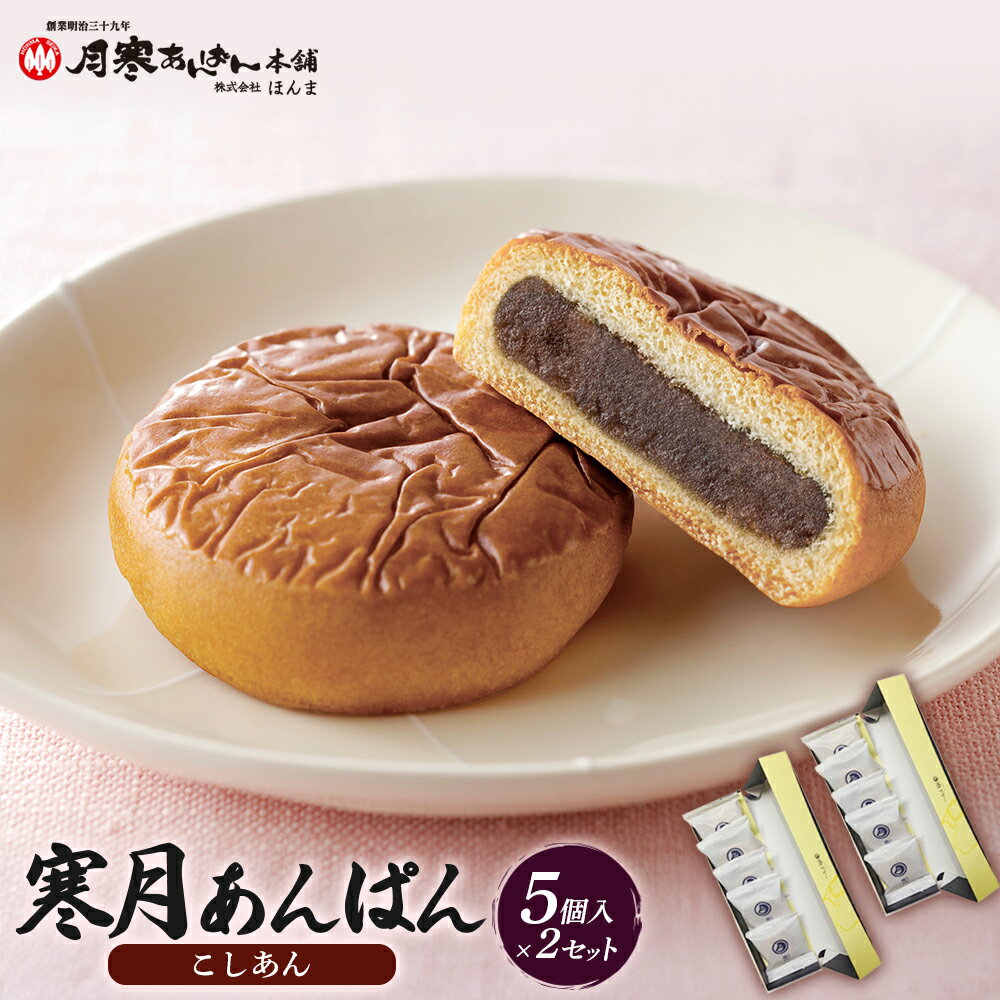 【ふるさと納税】寒月あんぱん5個入（こしあん）×2箱セット 月寒あんぱん本舗 月寒あんぱん あんぱん あんこ こしあん ほんま オリジナル 北海道 ふるさと納税 恵庭市 恵庭 お取り寄せ スイーツ 和菓子 手土産【17002502】