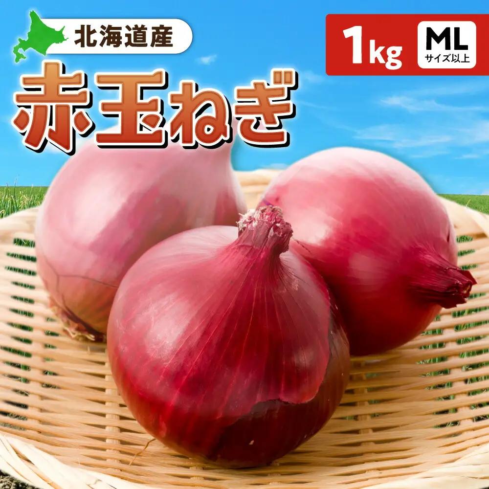 赤玉ねぎ 北海道産 1kg MLサイズ以上 たまねぎ
