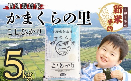 【先行予約】（5月19日の受付より寄附金額改定）[令和７年産] 特別栽培米 「かまくらの里コシヒカリ」 精米 5㎏ (7-1)