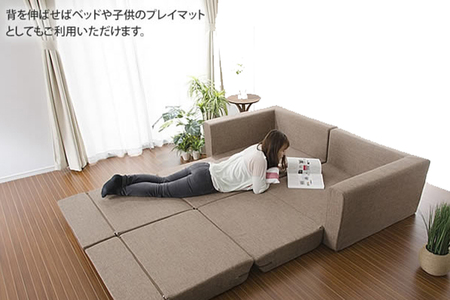 【ふるなび限定】和楽の千鳥2P カシコングレー FN-Limited-SP｜ソファーベッド カウチ 2人掛け ロースタイル WARAKU 日本製 セルタン [0426]