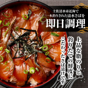 清水さばの漬け丼セット100g×４Pセット（ブランドゴマサバ）海鮮丼 冷凍惣菜【R00790】