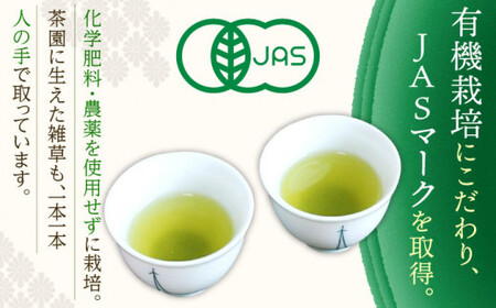 【全6回定期便】「1番茶の濃厚な旨味！」さざの 有機栽培茶  極  (100g×3本/回)【宝緑園】[QAH023]