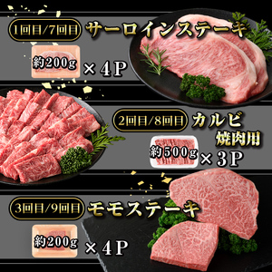 【G01005】＜定期便・全12回(連続)＞鹿児島黒牛 満足定期便・贅沢満喫セット(全6種・合計11.8kg) 鹿児島黒牛 モモ サーロイン ロース 薄切り カルビ 赤身 ヒレ ステーキ 焼肉 食べ比