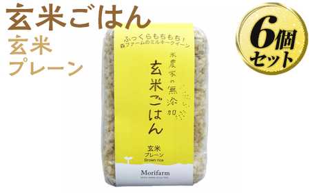 米農家の無添加 玄米ごはん 玄米プレーン 6個セット  | 米 玄米 パックご飯 _BI72