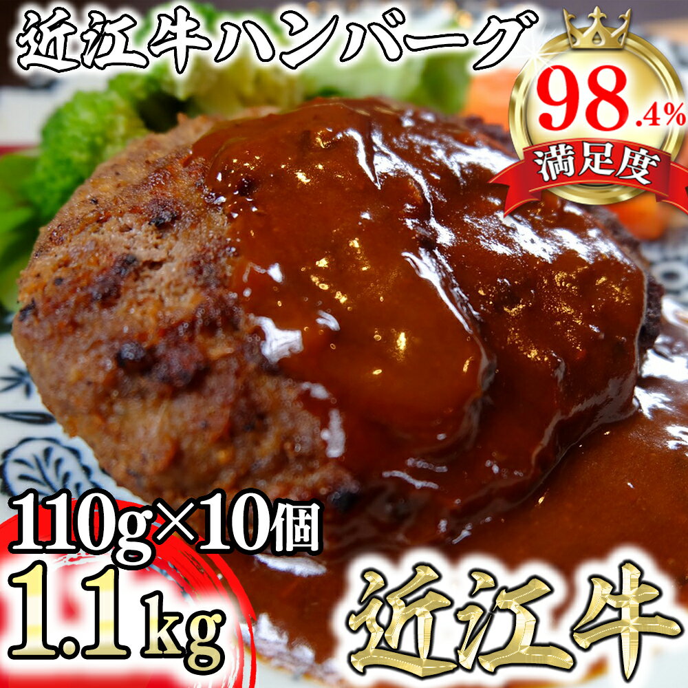 【ふるさと納税】近江牛オリジナルハンバーグの冷凍詰合せ【1,100g（110g×10個）】【国産】