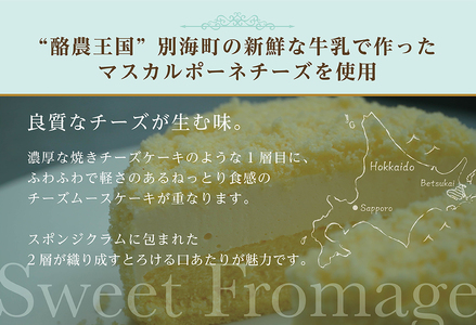 【毎月定期便】 二層のチーズケーキスイート・フロマージュ　12cm×1台×9ヵ月定期便 be051-0967-100-9　（ ケーキ チーズケーキ フロマージュ マスカルポーネ スィーツ 北海道 人気