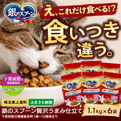 ふるさと納税 上里町 銀のスプーン 贅沢うまみ仕立て 下部尿路の健康維持用 1歳〜10歳頃まで 1.1kg×6袋