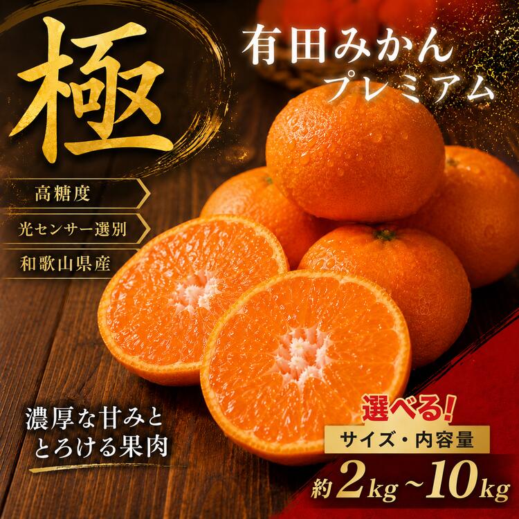 【ふるさと納税】＼光センサー選別／極 有田みかんプレミアム 選べる内容量【光センサー 高糖度選別品】2S～Lの小玉サイズ 有機質肥料100%◆ | 光センサー選別 温州みかん みかん 高糖度