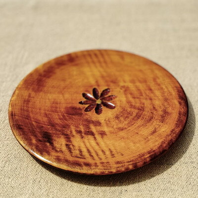 【ふるさと納税】【香川漆器】21cm菓子皿　スリ漆花彫【1620857】