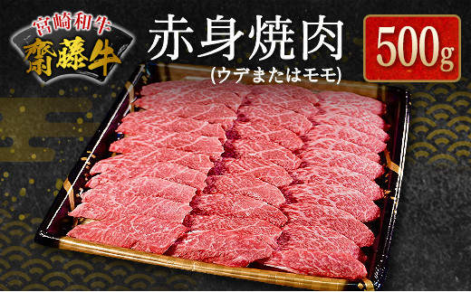 
宮崎和牛『齋藤牛』赤身焼肉 500g【C361】
