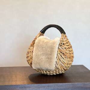 エコファーバッグカバー　無地ライトベージュM【cbm14】