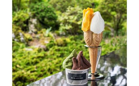 「古民家ひらぬま」の自家製ジェラート6個セット スイーツ ひんやりスイーツ ミルク 紅茶 ピスタチオ 抹茶 チョコレート マンゴー ジェラート詰め合わせ HNNBU001