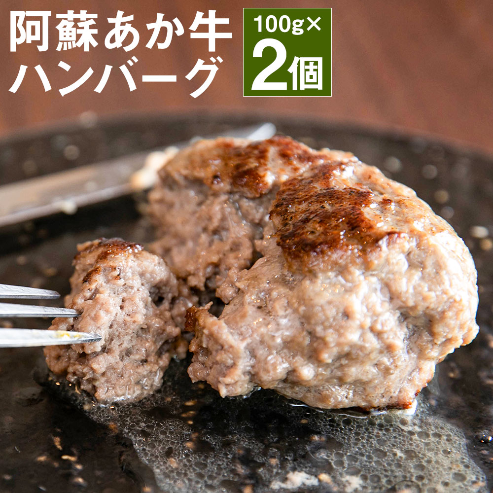 【ふるさと納税】阿蘇あか牛ハンバーグ 100g×2個 合計200g ハンバーグ あか牛 牛肉 熊本県 冷凍 送料無料《90日以内に出荷予定(土日祝除く)》