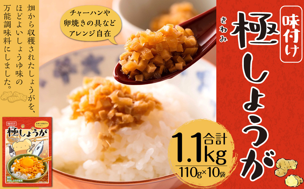 
味付け極みしょうが 110g×10袋
