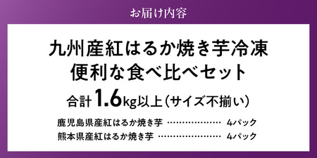 【個包装】九州産紅はるか焼き芋 便利な食べ比べセット合計1.6kg以上（サイズ不揃い）_個包装 九州産 紅はるか 焼き芋 便利 食べ比べ セット 合計 1.6kg 以上 回数 1回 鹿児島県 鹿屋産 