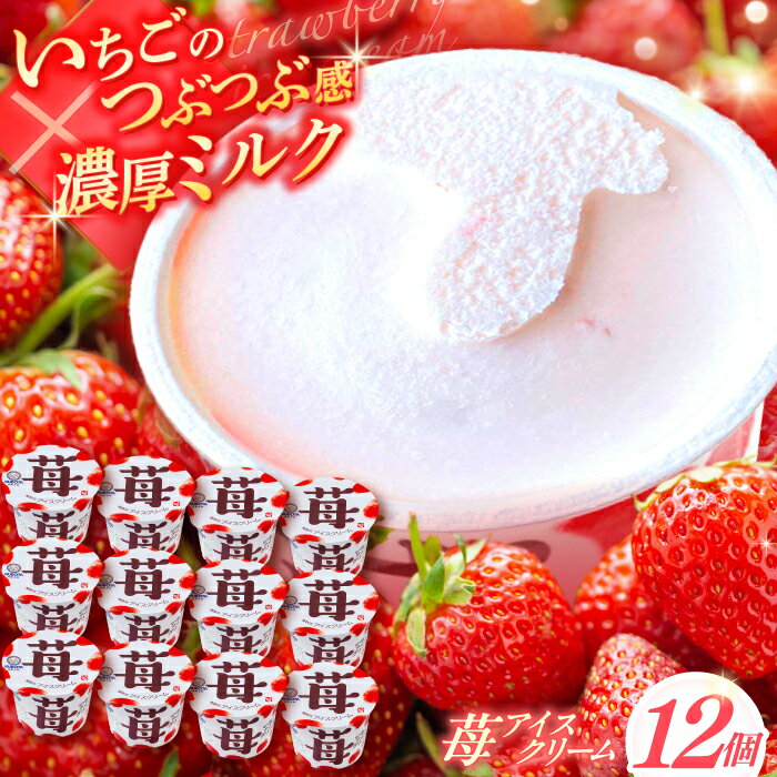 【ふるさと納税】苺アイスクリーム 12個入 アイス 添加物不使用 | 久保田食品【グレイジア株式会社】[ATAC218]