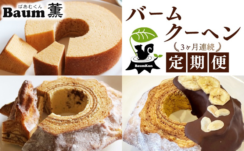【3か月定期便】 バームクーヘン Baum薫 ハード チョコ バナナ プレミアム 日本ギフト大賞 受賞 ばあむくん ギフト スイーツ 焼き菓子 洋菓子 お菓子 プレゼント 贈り物 静岡県 藤枝市 ふるさと人気