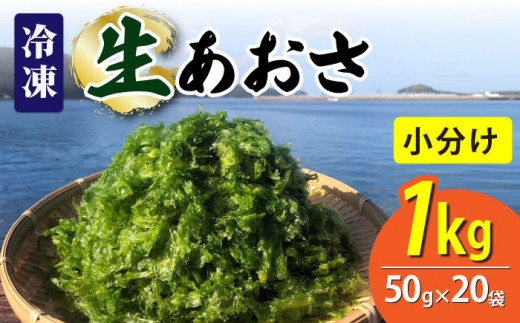 【五島列島よりお届け】冷凍 生あおさ 50g×20袋 計1.0kg【上五島町漁業協同組合】 [RBN008]