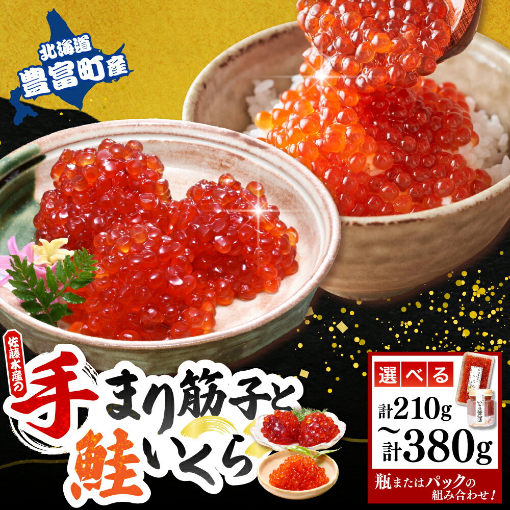【ふるさと納税】手まり筋子 いくら醤油漬 ( 選べる : パック入または瓶入 / 計210g～380g) | 鮭 サケ シャケ すじこ イクラ 塩 甘口 醤油 しょうゆ 鮭卵 魚卵 ギフト 贈り物 贈答 冷凍 北海道産 北海道 豊富町【KAT-311】【KAT-312】【KAT-313】【KAT-314】