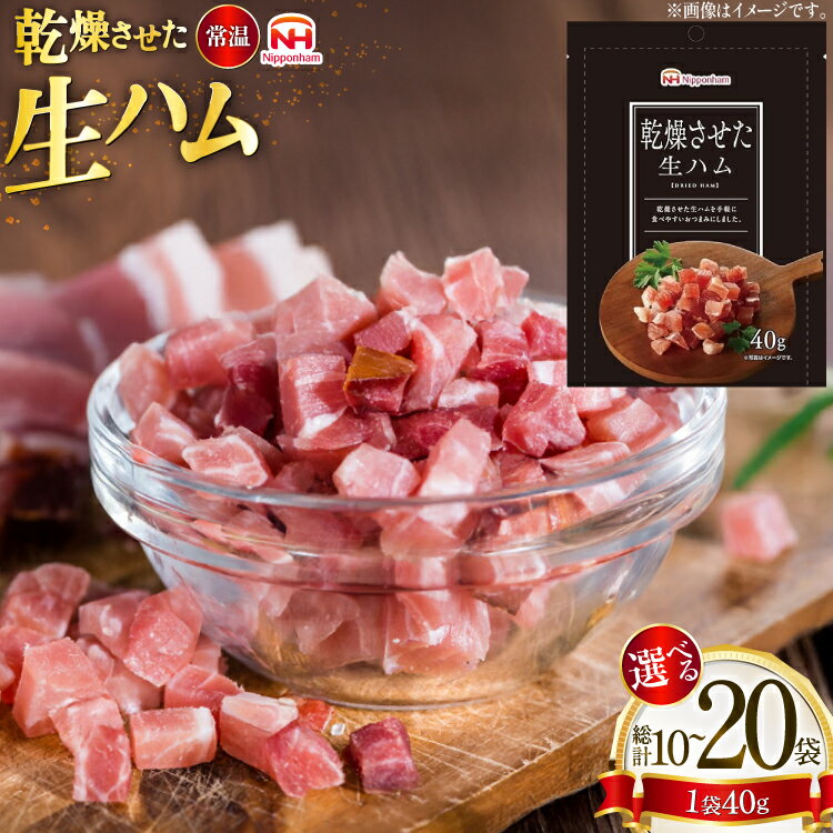 【ふるさと納税】【選べる内容量】 乾燥させた 生ハム 40g 10袋/20袋 [日本ハムマーケティング 青森県 おいらせ町 oi02ayo820024] ハム 常温 乾燥生ハム おつまみ 小袋 小分け 日本ハム 個包装 手軽 はむ 肉 お肉 晩酌 常備食 加工品 家飲み 常温保存 サラダ おかず