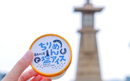 スイーツ 【冷凍】 鞆の浦限定ご当地アイス 《ちりめん塩アイス》 100ml×6個 広島県福山市/鞆の浦けんちゃんのいりこ屋 アイスクリーム ちりめん バニラアイス デザート おやつ [BAFO002