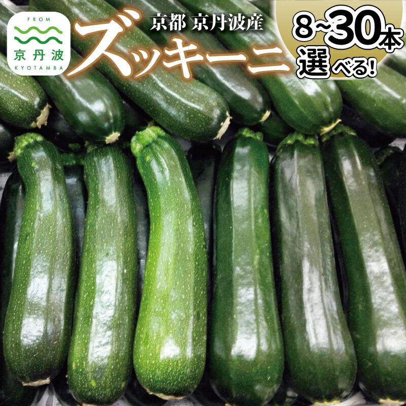 【ふるさと納税】《先行予約》 京都 京丹波ズッキーニ 8本 15本 30本 選べる 数量 1.5kg～6kg 産地直送 産直 国産 丹波 京丹波町 野菜 新鮮 やさい 夏野菜 炒め物 揚げ物 グリル料理 和食 洋食 BBQ 料理レシピ付き