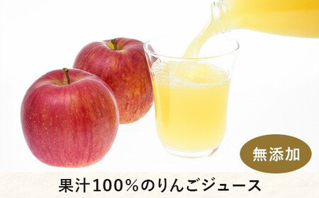 [0616]無添加 りんごジュース　1000mL×6本 ＜ラベル無し＞ 果汁100％　※沖縄および離島への配送不可　※2月中旬から発送　長野県飯綱町