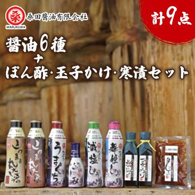 ふるさと納税 防府市 木桶で仕込む地産醤油。6種類の濃口醤油を味比べ!ぽん酢・玉子かけ・寒漬も!セット