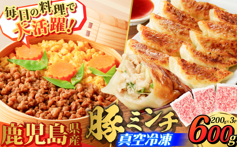 鹿児島県産 豚ミンチ 200g×3パック 計600g　K151-002
